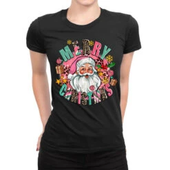 Merry Christmas Santa Ladies Fitted T-Shirt