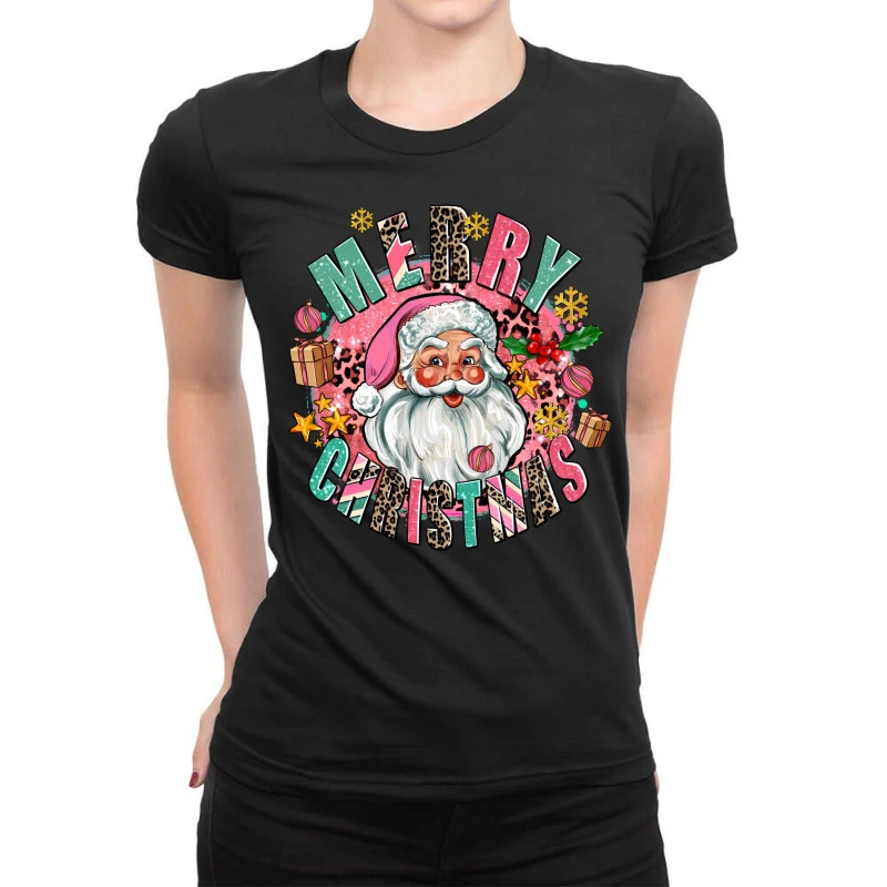 Merry Christmas Santa Ladies Fitted T-Shirt 1 Merry Christmas Santa Ladies Fitted T-Shirt
