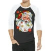 Santa With Little Christmas 3/4 Sleeve Shirt