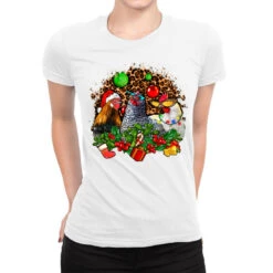 Christmas Party And Chickens Ladies Fitted T-Shirt