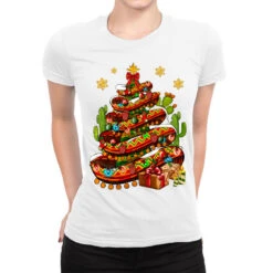 Christmas Feliz Navidad Sombrero Tree Ladies Fitted T-Shirt