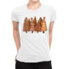 Melanin Christmas Trees With Lights Ladies Fitted T-Shirt