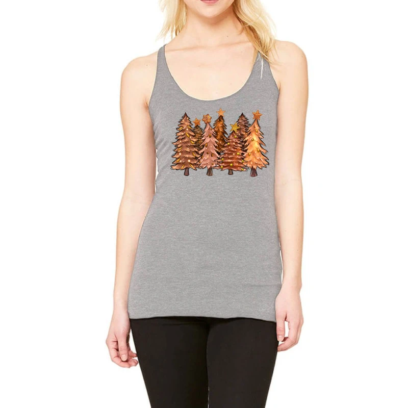 Melanin Christmas Trees With Lights Racerback Tank 1 Melanin Christmas Trees With Lights Racerback Tank
