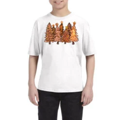 Melanin Christmas Trees With Lights Youth Tee