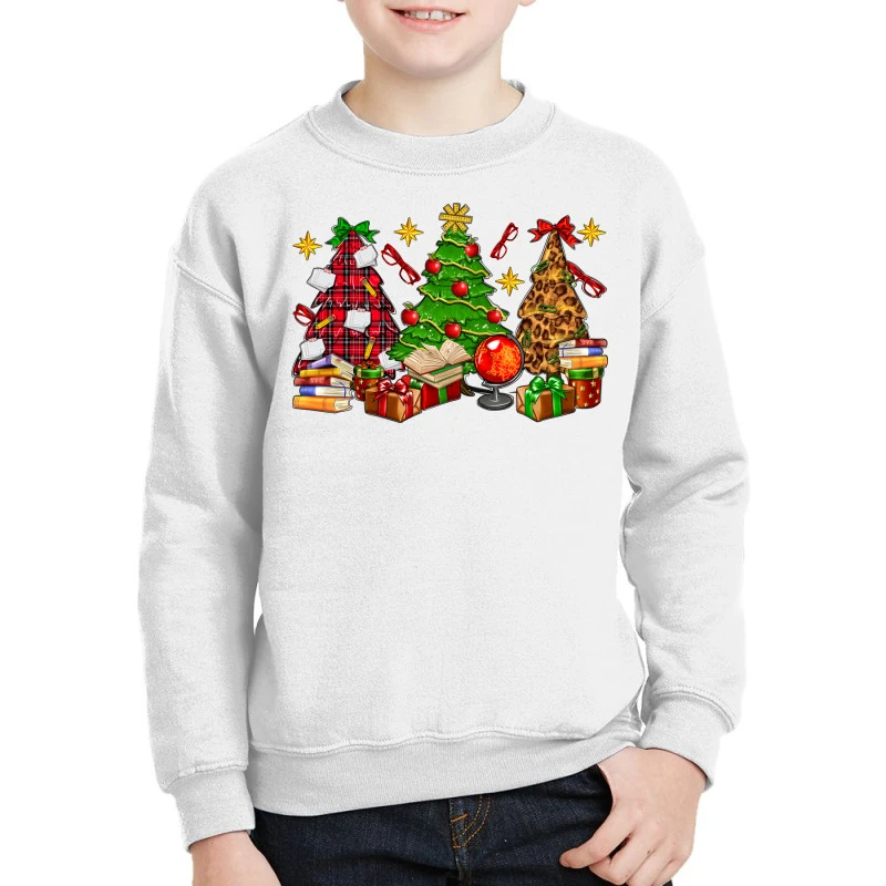 Teacher Christmas Trees Youth Sweatshirt 1 Teacher Christmas Trees Youth Sweatshirt