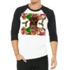 Afro Messy Bun Christmas 3/4 Sleeve Shirt