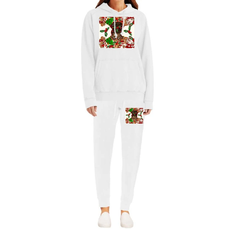 Afro Messy Bun Christmas Hoodie & Jogger Set 2 Afro Messy Bun Christmas Hoodie & Jogger Set - Image 2