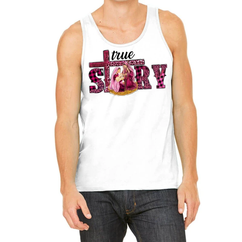 Pink Christmas True Story Holy Family Tank Top 1 Pink Christmas True Story Holy Family Tank Top