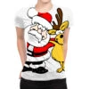 Santa Reindeer Christmas All Over Women's T-shirt