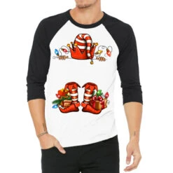 Personalized Red Christmas Elf 3/4 Sleeve Shirt